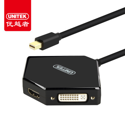 

UNITEK Mini DP to VGA HDMI DVI three-in-one converter Mini Displayport adapter Apple lightning connector display cable Y-6353BK