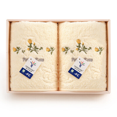 

Golden Cotton Fresh and Fresh Rose Two Towels Gift Box 2185H Yellow