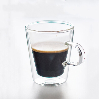 

Japan masada double heat-resistant glass insulated transparent cup creative glass coffee cup milk cup juice cup wine cup set MCDH handle straight body 240ml two loaded