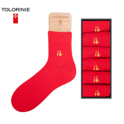 

TOLORINIE leisure men socks blessing card combed cotton year socks red festive socks Hongfu socks&socks in the socks socks autumn&winter 6 double K7267M0011