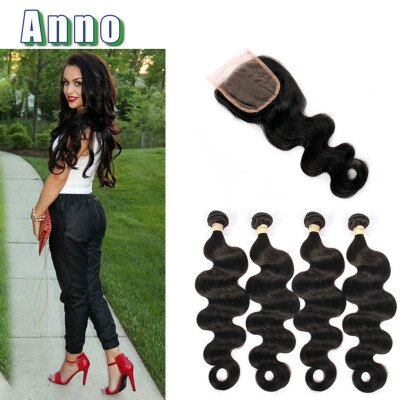 

Queen Love Brazilian Body Wave With Closure 4 Pcs 7a Brazilian Virgin Hair With Closure Body Wave Human Hair Weave With Closure