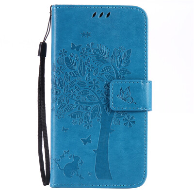 

Blue Tree Design PU Leather Flip Cover Wallet Card Holder Case for SAMSUNG J7