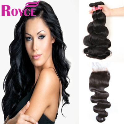 

Top Sale Malaysian Virgin Hair Body Wave 4Bundles with Closure Unprocessed Human Hair 4PCSwith Lace Closure Indian Body Wave Weave