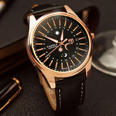 

Ya Zhuo Lun quartz watch 2017 spring new men's watch belt luminous watch watch YZL0575TH-3