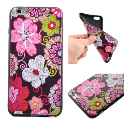 

Color flowers Pattern Soft Thin TPU Rubber Silicone Gel Case Cover for IPHONE 66S