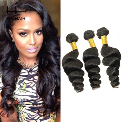 

HHHair Cambodian Loose Wave 3 Bundles Unprocessed Cambodian Virgin Hair Curly Weave Human Hair Cambodian Hair