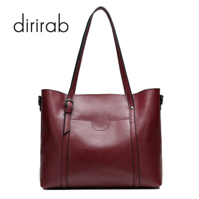 

Dirirab handbag bag leather bag 2017 new soft leather simple large-capacity ladies handbag shoulder Messenger bag