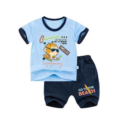 

Yue Tong Lai children's suit summer boy short-sleeved T-shirt harem pants summer suit Y1921 surf monkey 160
