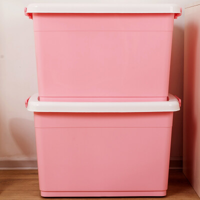 

Baicaoyuan plastic storage box storage box clothes sundries storage box extra large 130L 2 pink