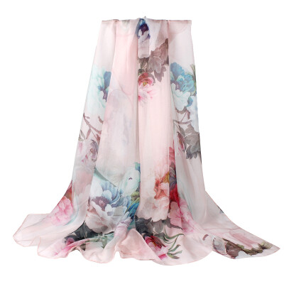 

【Jingdong Supermarket】 Antarctica (Nanjiren) silk scarf women spring and autumn long shawl wild mulberry silk scarf pretty camellia light powder