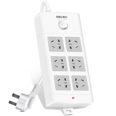 

Effective (deli) 18205 new national standard 6-bit combination hole 3 meters anti-electric control switch socket / plug / plug