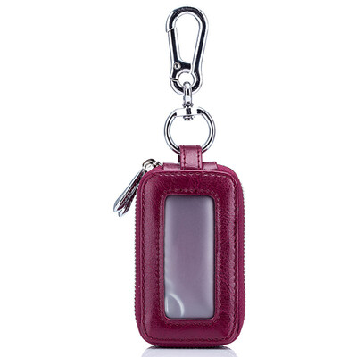 

2018 new car keys double zipper bag leather key bag leather key bag Unisex large capacity design
