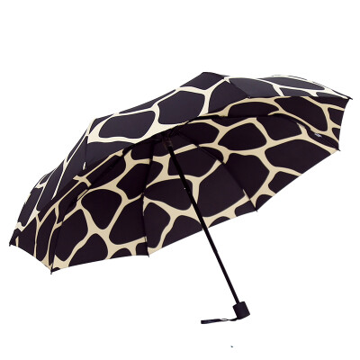 

C'mon giraffe pattern tide umbrella creative ultra-light sun umbrella sunny umbrella woman sunscreen umbrella anti-ultraviolet folding umbrella gift box loaded black section B009