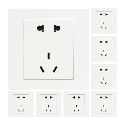 

ABB switch socket panel 86 type 10A five-hole socket eight loaded Yongzhi series white AH205