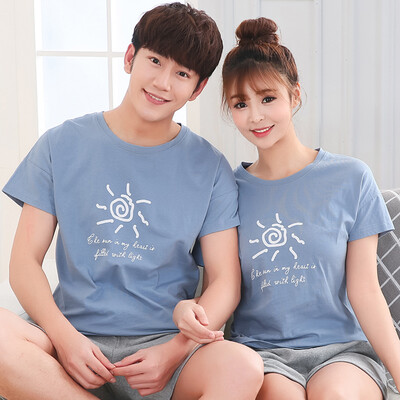 

Antarctic Nanjiren pajamas home service cotton couple pajamas women summer short sleeve cotton suit NAS5X20122-6 female sun flower M