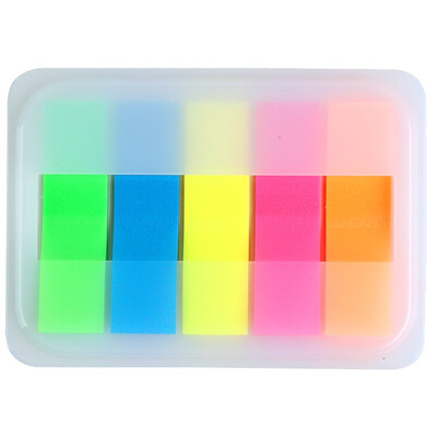 

COMIX fluorescent indicator label notes stickers 44x12mm 20 pages 5 colors D6017
