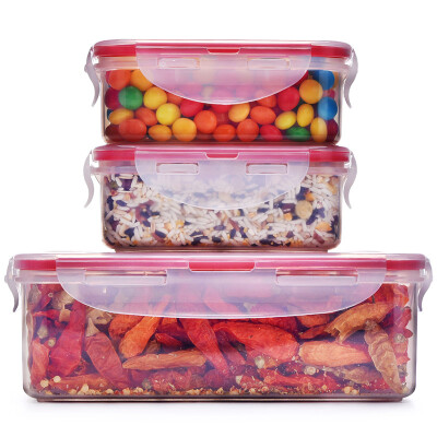 

Locklock lock lock (locklock) than the rabbit series of plastic crisper three-piece sealed lunch box storage package snack storage tank HPL817-PRS001