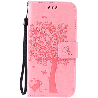 

Pink Tree Design PU Leather Flip Cover Wallet Card Holder Case for SAMSUNG S7
