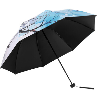 

Paradise Umbrella UPF50 vinyl transfer tri-fold sun umbrella umbrella 31821E map outside blue