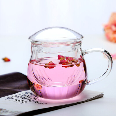 

Jingdong Supermarket] Ming Shunde fat cup covered with glass cups transparent heat-resistant cups female cups thickened filter glass cups cups TB006