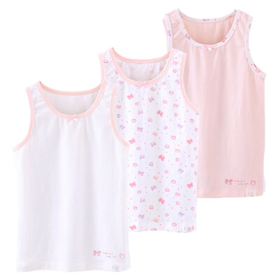 

(KIDS MAM & DAD) girls vest bottoming small vest sleeveless children thin section underwear three loaded 86222 pink 160