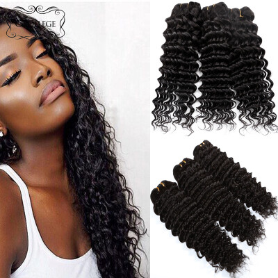 

8A Grade Unprocessed Virgin Deep Wave Hair 3 Bundles Wet And Wavy Virgin Brazilian Hair Deep Wave CCollege Hair Company