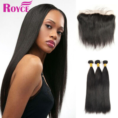 

Top Sale Malaysian Human Hair Silky Straight 3PCs with 13*4 Closure Mink Virgin Hair Ear to Ear with Straight Bundles Extension