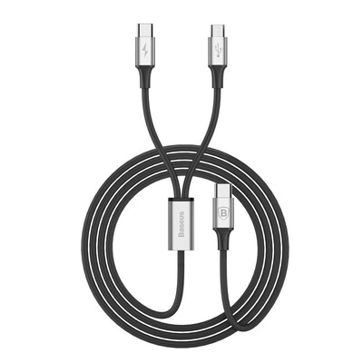

Baseus Type-C to Andrews Type-C interface one drag two data lines 3A 12M black shell black line for Macbook