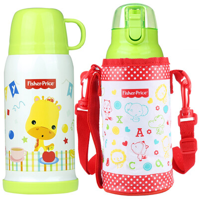 

Соединенные Штаты Fisher-Price Детский нержавеющей стали Чашку воды мальчиков и девочек высокой емкости портативных чайник двойной крышки с розовой чашкой устанавливает 500ML
