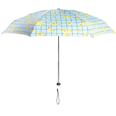 

Jingdong supermarket Lan Shiyu Z08219 ultra-light color of the five-fold sun umbrella anti-ultraviolet sunny umbrella checkered light blue