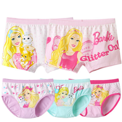 

Barbie Barbie Girls Underwear Baby 5 Packed Combed Cotton Flat Triangle Pants Girl Shorts 0047 Color