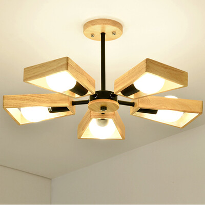 

The simple wooden ceiling chandeliers
