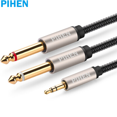 

PIHEN PH-YPX046 35mm turn double 65 one minute two stereo audio cable computer mixer cable 635mm left&right channel conversion line 2 meters