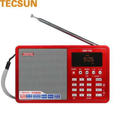 

Tecsun ICR-110 Радиорекордер Цифровая аудиоплеерная карта Аудиорекордер Цифровой по требованию Радио (красный)