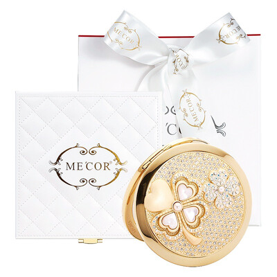 

Mika (MECOR) Clover серия зеркало, чтобы отправить его подруга подарок на день рождения, чтобы отправить подругам отправить его жена оболочки + горный хрусталь инкрустированный позолоченный портативный зеркало подарочной коробке 7106G