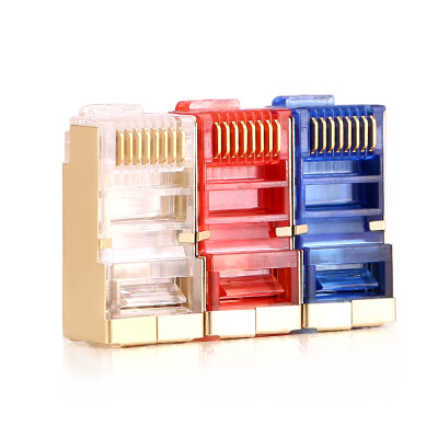 

AMPCOM AMCAT5EBGP050 TP ultra-five shielded crystal head pure copper gold-plated CAT5E cable RJ45 network connector connector transparent color 50