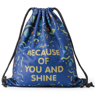 

Baifeng Drawstring Shoulder Bag Outdoor Sports Women&39s Bag Gradually Printed Mesh Nylon Banded Pocket Pouch Folding Positive&Negative Red