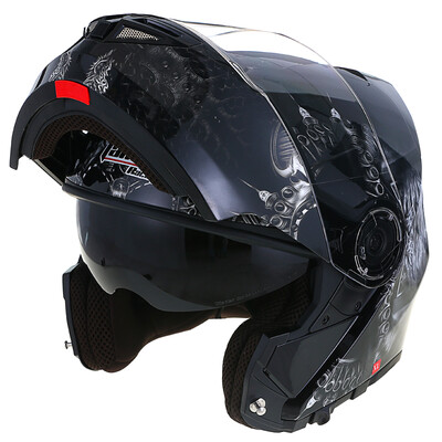 

Tanked Racing Motorcycle Helmet Racing Helmet Facelift Helmet Dual Lens T270 Four Seasons Universal XL Code Black Gear