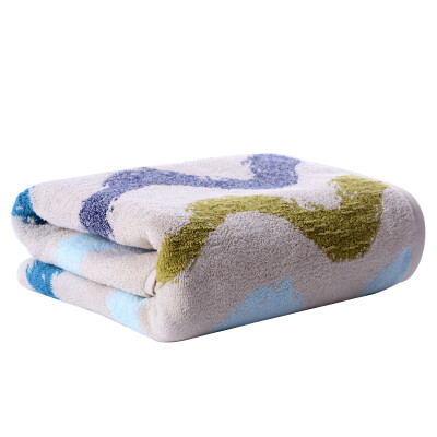 

Jingdong supermarket] Ji Bai pure cotton yarn-dyed bamboo yarn European and American fashion wind cotton thickened bath towel red (70 * 140cm / 500g / article