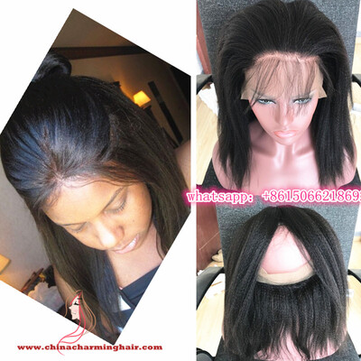 

Yaki Straight 360 Lace Frontal With Baby Hair Natural Color Free Part Brazilian Remy 100 Human Hair Free Shipping