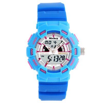 

Disney (DISNEY) watch multifunctional luminous pink sports watch double display electronic watch alarm waterproof children table ELA-190-3