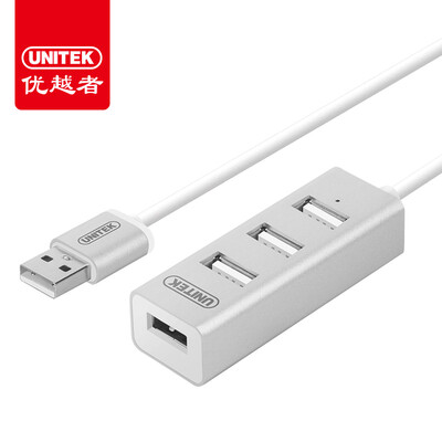 

Advantages UNITEK Y-2185DSL All-aluminum USB20 Splitter High-speed one-drag four-converter HUB hub Notebook computer expansion with indicator silver 150CM