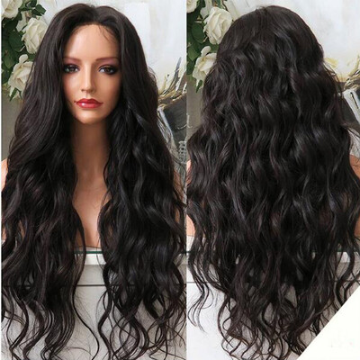 

Brazilian virgin hair wavy lace front wig 150 density lace front human hair wig with baby hair for black women