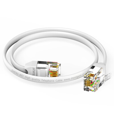 

Win (shengwei) telephone line 4 core multi-strand flat 6P4C 0.5 m white landline / fax machine RJ11 finished cable TC-1005B