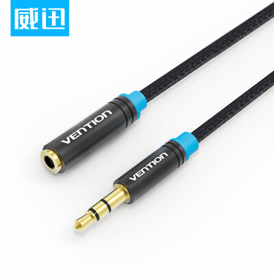 

Wei Guan VENTION 35mm audio extension line male to female mobile phone tablet computer headset audio line car AUX lengthened cable 5 meters black VAB-B06-B500-M