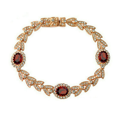 

Yoursfs Gold Plating Red Rhinestone Crystal Bracelets For Women Rose Gold Color Charms Mothers Day Bracelets Fashion Jewelry