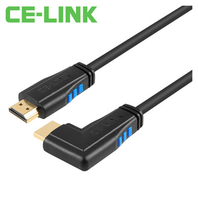 

CE-LINK HDMI-кабель версии 2.0 2-метровый кабель с высоким разрешением 2.0 локоть правый угловой компьютер HDTV-монитор проекторная линия поддержки 4K * 2K черный 3219