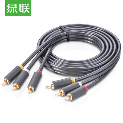 

Green Alliance UGREEN AV audio&video cable three pairs of three lotus head line 3RCA public on the public wiring red&yellow white line conversion cable TV set-top box line 8 meters 10528