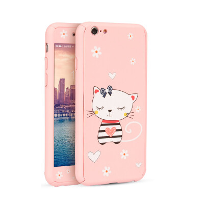 

Excellent plus iPhone7 plus mobile phone shell Apple 7plus mobile phone case cartoon all-inclusive protective cover anti-wrestling phone sets love cat