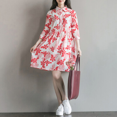 

City Plus CITYPLUS Arts Fan Kite Kite Children&39s Art Cotton&Hemp Printed Dress Delivery Skirt CWQZ174459 Red L